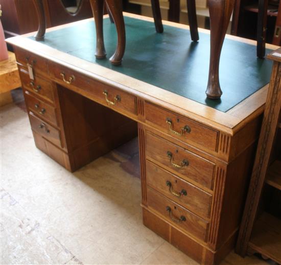 Oak pedestal desk(-)